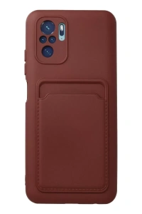 Redmi Note 10S Kılıf Kelvin Kartvizitli Silikon - Bordo