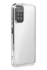 Redmi Note 11 Kılıf Lensli Silikon - Gümüş