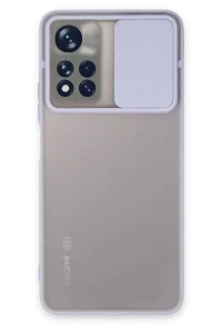 Redmi Note 11 Pro Plus 5G Kılıf Palm Buzlu Kamera Sürgülü Silikon - Lila