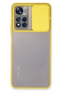 Redmi Note 11 Pro Plus 5G Kılıf Palm Buzlu Kamera Sürgülü Silikon - Sarı