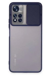 Redmi Note 11T Kılıf Palm Buzlu Kamera Sürgülü Silikon - Lacivert