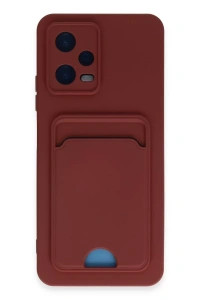 Redmi Note 12 4G Kılıf Kelvin Kartvizitli Silikon - Bordo