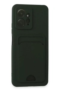 Redmi Note 12 4G Kılıf Kelvin Kartvizitli Silikon - Koyu Yeşil