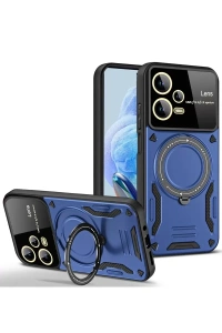 Redmi Note 12 Pro 5G Kılıf Joy Lens Standlı Kapak - Lacivert
