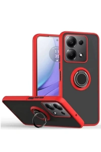 Redmi Note 13 Pro 4G Montreal Yüzüklü Silikon Kapak - Kırmızı