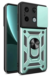 Redmi Note 13 Pro 4G Pars Lens Yüzüklü Silikon - Yeşil