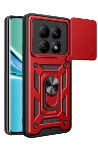Redmi Note 15 4G Pars Lens Yüzüklü Silikon - Kırmızı