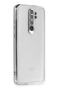 Redmi Note 8 Pro Kılıf Lensli Silikon - Gümüş
