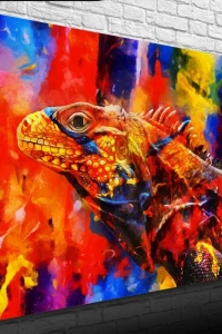 Rengarenk İguana Kanvas Tablo 50 x 70