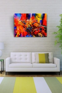 Rengarenk İguana Kanvas Tablo 50 x 70