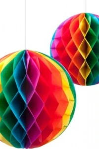 Rengarenk Kağıt Süs Fener 30 cm 1 adet