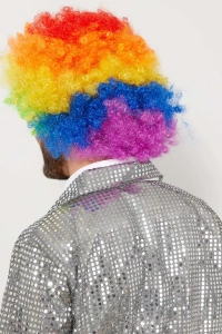 Rengarenk Kıvırcık Afro Bonus Peruk