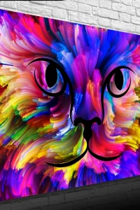 Renk Paletindeki Kedi Kanvas Tablo 50 x 70