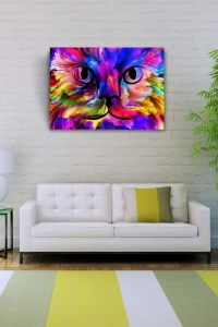 Renk Paletindeki Kedi Kanvas Tablo 50 x 70