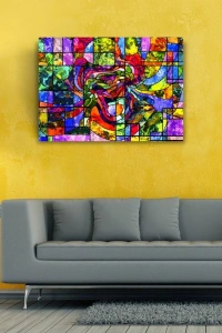 Renklerin Dansı Soyut Çalışma Kanvas Tablo 50 x 70