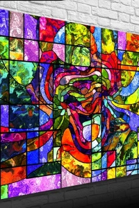 Renklerin Dansı Soyut Çalışma Kanvas Tablo 50 x 70