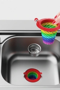 Renkli 6 Kademeli Lavabo Süzgeci