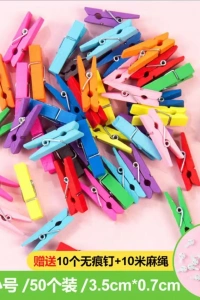 Renkli Büyük Boy Ahşap Mandal