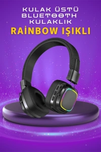 Renkli Işık Efektli Bluetooth 5.3 Müzik Kulaklığı