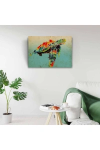 Renkli Kaplumbağa Canvas Tablo (50x70)