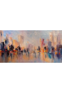 Renkli Kayıp Şehir Canvas Tablo (60x120)