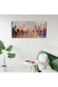Renkli Kayıp Şehir Canvas Tablo (60x120)