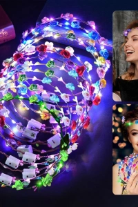 Renkli LED Çiçek Taç – 3 Işık Modlu