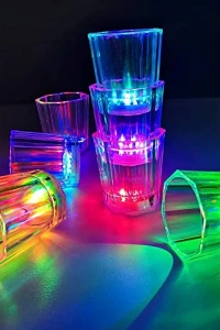 Renkli Led Parlayan Fiber Optik Glow Işıklı Bardak 1 Adet