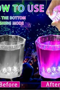 Renkli Led Parlayan Fiber Optik Glow Işıklı Bardak 1 Adet