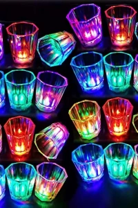 Renkli Led Parlayan Fiber Optik Glow Işıklı Bardak 1 Adet