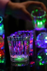 Renkli Led Parlayan Fiber Optik Glow Işıklı Bardak 1 Adet