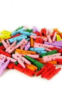 Renkli Mini Ahşap Mandal (100 Adet)