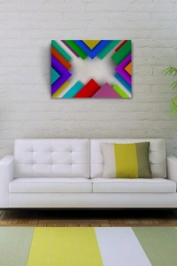 Renkli Üçgenler Kanvas Tablo 50 x 70