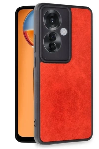 Reno 11F Kılıf Aras Deri Kapak - Kırmızı