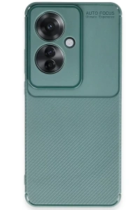 Reno 11F Kılıf Auto Focus Karbon Kapak - Koyu Yeşil