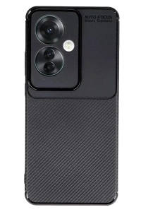 Reno 11F Kılıf Auto Focus Karbon Kapak - Siyah