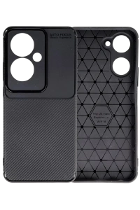 Reno 11F Kılıf Auto Focus Karbon Kapak - Siyah