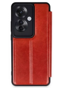 Reno 11F Kılıf Flip Cover - Kırmızı