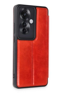 Reno 11F Kılıf Flip Cover - Kırmızı