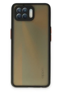 Reno 4 Lite Kılıf Montreal Silikon Kapak - Siyah