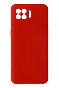 Reno 4 Lite Kılıf Nano içi Kadife Silikon - Kırmızı