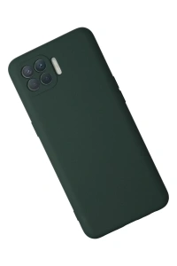 Reno 4 Lite Kılıf Nano içi Kadife Silikon - Koyu Yeşil