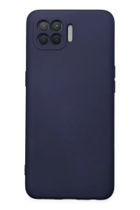 Reno 4 Lite Kılıf Nano içi Kadife Silikon - Lacivert