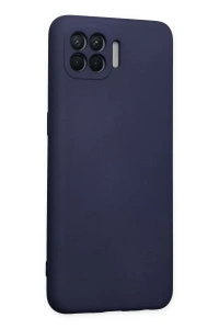 Reno 4 Lite Kılıf Nano içi Kadife Silikon - Lacivert