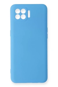 Reno 4 Lite Kılıf Nano içi Kadife Silikon - Mavi