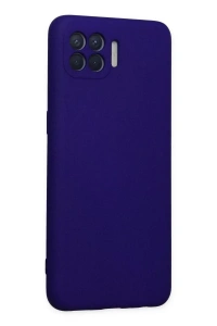 Reno 4 Lite Kılıf Nano içi Kadife Silikon - Mor