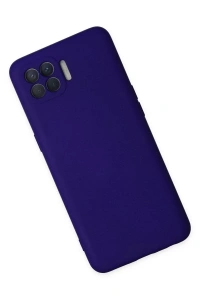 Reno 4 Lite Kılıf Nano içi Kadife Silikon - Mor