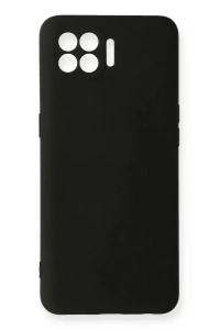 Reno 4 Lite Kılıf Nano içi Kadife Silikon - Siyah