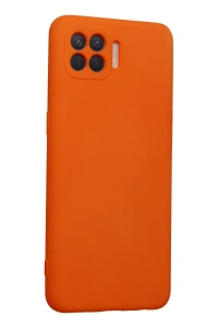 Reno 4 Lite Kılıf Nano içi Kadife Silikon - Turuncu