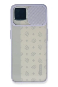 Reno 4 Lite Kılıf Palm Buzlu Kamera Sürgülü Silikon - Lila